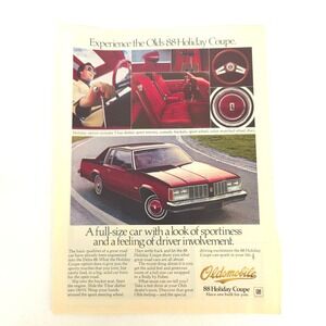 Vintage Oldsmobile 88 Holiday Coupe Print Ad Luxury Car GM 1978 Garage Wall Art